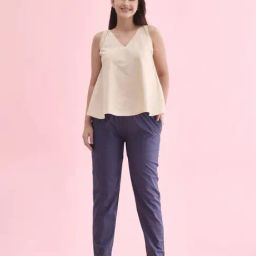 Go Colors! Blue Cotton Mid Rise Pants-picture-22