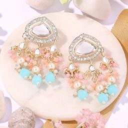 Zaveri Pearls Multicolor Artificial Stones & Austrian Diamonds Dangler Earring-ZPFK16886-7
