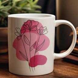 Nestroots White & Pink Stoneware Petal Bloom Coffee Mug (0.325 L)-18