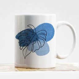 Nestroots White & Blue Stoneware Bliss Coffee Mug (0.325 L)-25