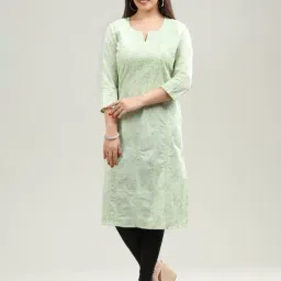 Cotton Culture Pista Green Embroidered Kurta-picture-29