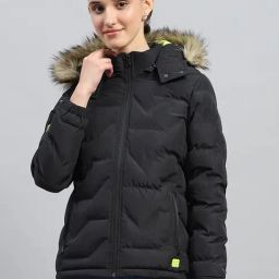 Rock.it Black Regular Fit Puffer Jacket-image-92