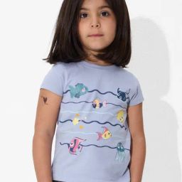 The Souled Store Girls Blue TSS Originals Aqua Life Girls Cotton T-Shirt-image-66