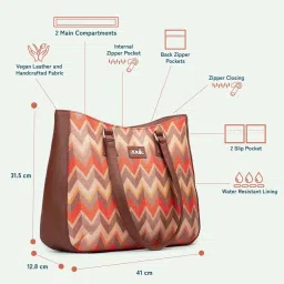 ZOUK Tidal Wave Printed Tote Handbag image 4