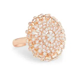 Zaveri Pearls Rose Gold Dazzling Cubic Zirconia Party Bling Adjustable Finger Ring-ZPFK16895 image 3