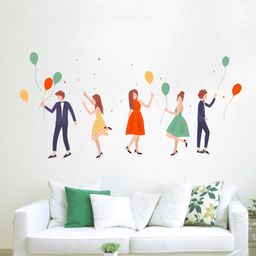 rawpockets Navy Blue & Red Party Mode Wall Sticker-image-73