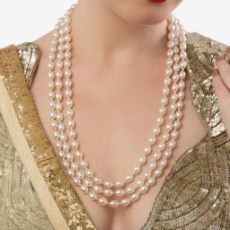 Zaveri Pearls Gold Tone Multilayer Beaded Traditional Necklace-45