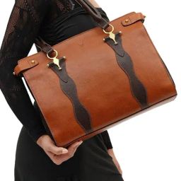 Hidesign Kawaii Dark brown Textured Large Tote Handbag-picture-37