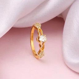 GIVA 925 Sterling Silver Golden SparklIng Path Ring Fixed Size For Women-image-77