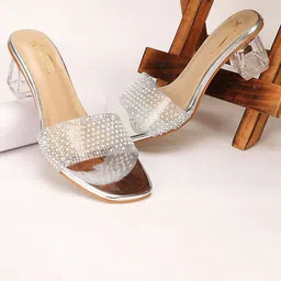 STARTOES Embellished Party Block Sandals-image-49