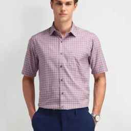 Arrow Pink Cotton Regular Fit Checks Shirt-picture-43