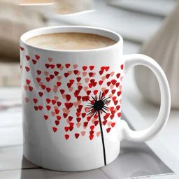 Nestroots White & Red Stoneware Heart Print Coffee Mug (0.325 L)-31