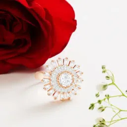 Zaveri Pearls Rose Gold Dazzling Cubic Zirconia Party Bling Adjustable Finger Ring-ZPFK16894-image-78