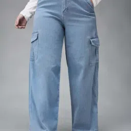 Miss Chase A+ Blue Plain High-Rise Jeans-image-99