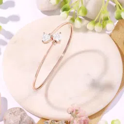 Zaveri Pearls Rose Gold Dazzling Cubic Zirconia Embellished Brass Kada Bracelet-ZPFK16900-image-91