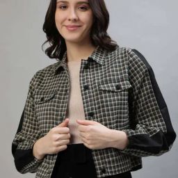 Iconic Green Cotton Chequered Jacket-picture-48