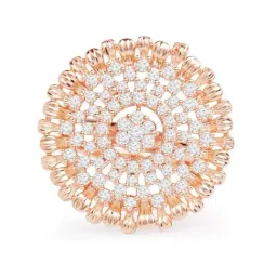 Zaveri Pearls Rose Gold Dazzling Cubic Zirconia Party Bling Adjustable Finger Ring-ZPFK16895 image 4