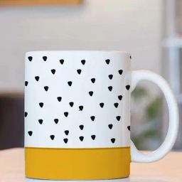 Nestroots White & Black Stoneware Heart Print Coffee Mug (0.325 L)-20