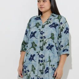 Diza by Westside Blue Foliage Design Tunic-image-91