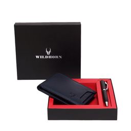 WildHorn Men Blue RFID Protected Genuine Leather Wallet & Pen Accessory Gift Set-image-12