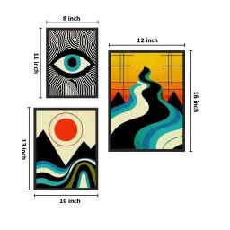 999Store Multicolor Canvas Modern Abstract Art Painting - Set of 3 image 4