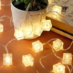 Aesthetic Home Solutions Gunmetal-Toned & Yellow Solid Square Shaped String Lights-image-38