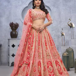 ODETTE Embellished Sequinned Semi-Stitched Lehenga & Unstitched Blouse With Dupatta-picture-9