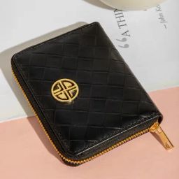Carlton London Black Textured Zip Around Wallet for Women-image-97