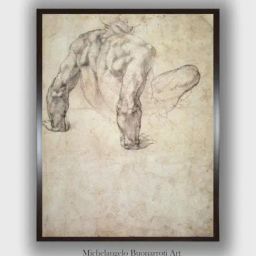 The Art House Beige Study of a Male Nude Wooden Painting Wall Art-image-57