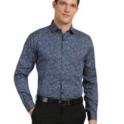 Allen Solly Navy Cotton Slim Fit Floral Shirt-image-86