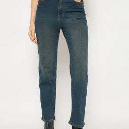 MADAME Blue Cotton Solid Denim Jeans-image-18