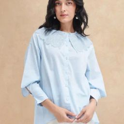 RAREISM Blue Cotton Solid Shirt-image-96