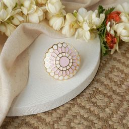 TEEJH Niteeksha Gold-Plated Enameled Finger Ring-image-71