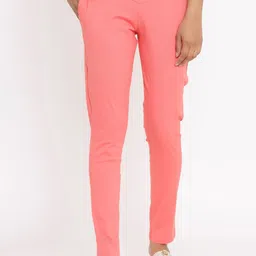 Fabriko Women Peach-Coloured Regular Fit Solid Regular Trousers-picture-9