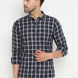 Duke Blue Slim fit Checks Shirt-image-51