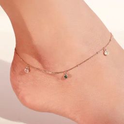 Zavya Multi-Colour Charms Rose-Gold Plated 925 Sterling Silver Chain Anklet-image-11