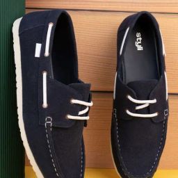 Styli Men's Navy Boat Shoes-picture-23