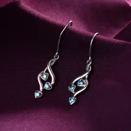 Clara 925 Silver Rhodium-Plated Swiss Zirconia Valentina Dangler Earrings-image-92