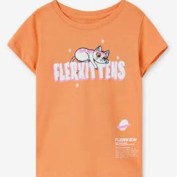 The Souled Store Girls Orange Marvel Flerkittens Girls Cotton T-Shirt-image-79
