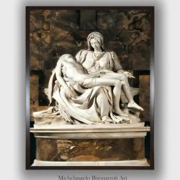 The Art House Brown & Off White Pieta Wooden Framed Canvas Painting Wall Art-image-43