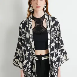 Koton  Women Printed Three Quarter Sleeve Robe-picture-19