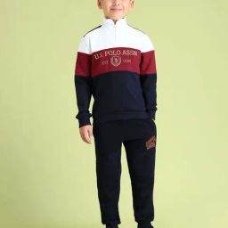 U.S. Polo Assn. Boys Multicolor Cotton Color Block Full Sleeves Sweatshirts-picture-2