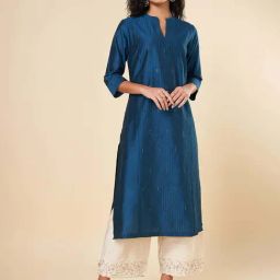 Rangmanch by Pantaloons Blue Plain Kurta-picture-48