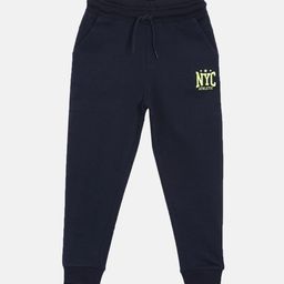 3PIN Boys Navy Blue Solid Cotton Joggers-image-93