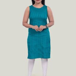 Cotton Culture Teal Textured Kurta-15