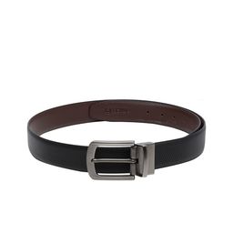amicraft Men Black & Coffee Brown Textured Reversible Belt-image-101
