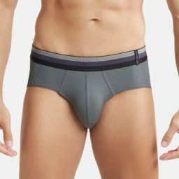 Jockey HG13 Grey Microfiber Elastane Stretch Briefs with Stay Dry Technology-image-35