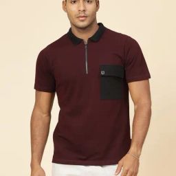 Rigo Men Wine Oversized Polo T-Shirt-image-10