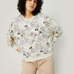 Ginger by Lifestyle White Cotton Printed Sweatshirt-18