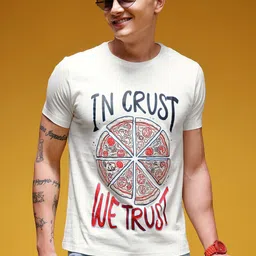 HERE&NOW Men Graphic Print Pure Cotton T-shirt-picture-34